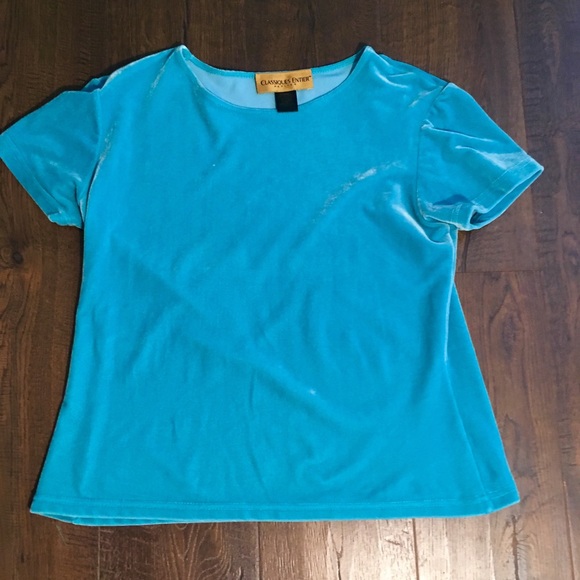 Vintage Classiques Entier turquoise velvet shirt - Picture 1 of 4